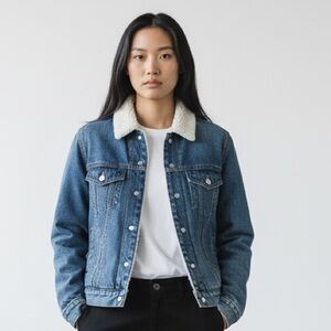 Unveil Denim Jacket with Sherpa Collar